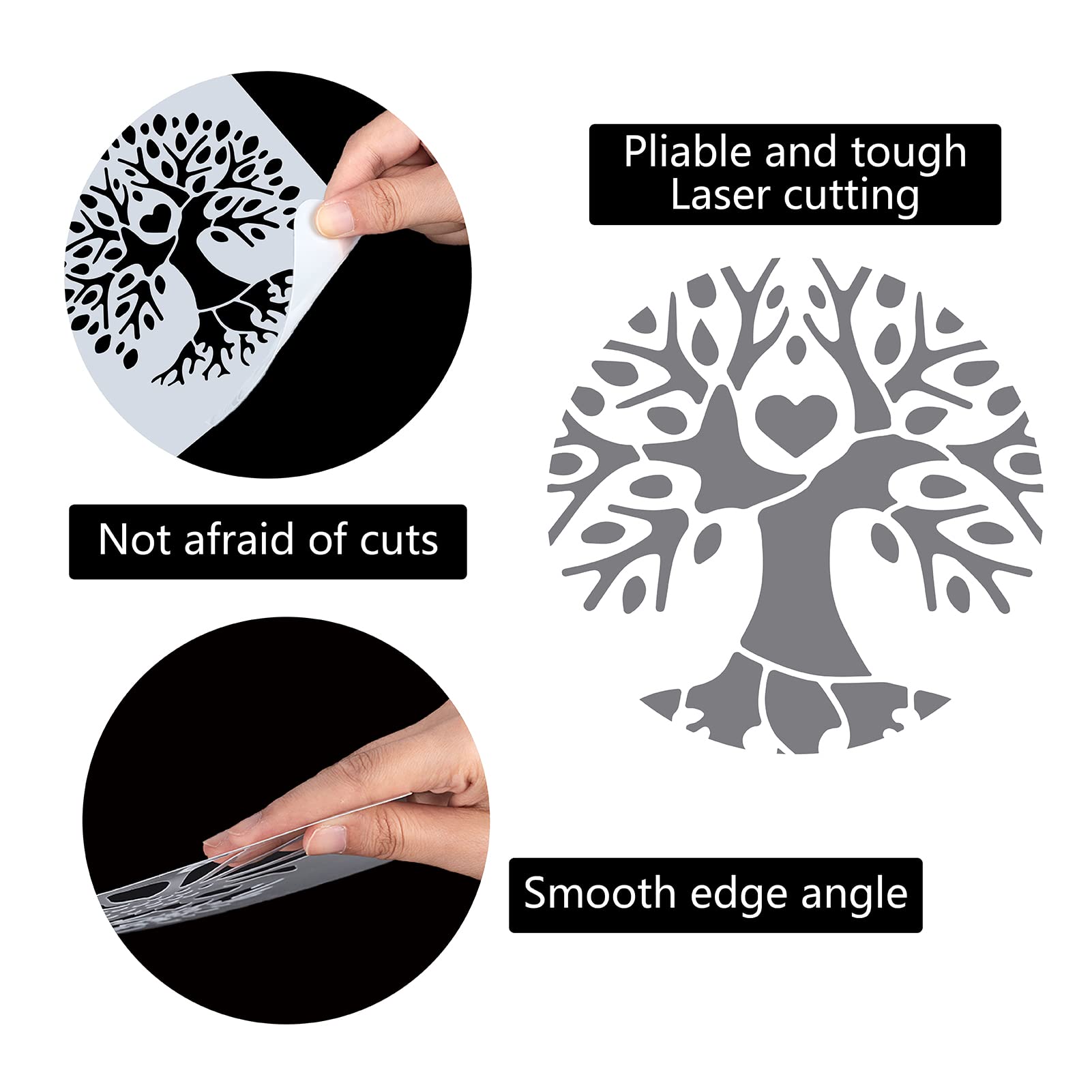 GORGECRAFT Grote roos bloem stencils voor het schilderen op hout muur vloer canvas plakboek kaart 30x30 cm herbruikbare sjabloon teken huisdecoratie voor Valentijnsdag