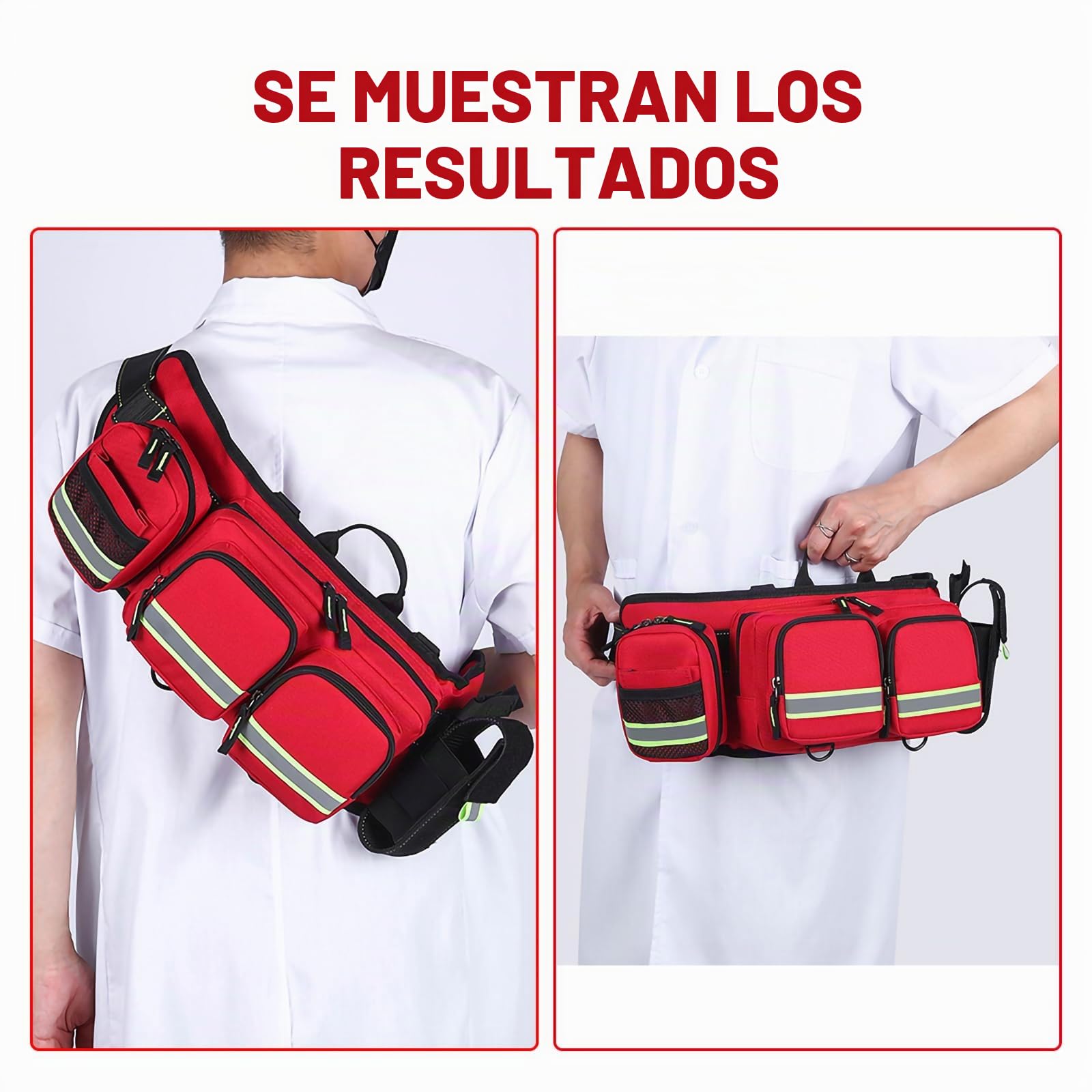 Botiquines de Primeros Auxilios vacíos, Bolsas médicas de Emergencia Grandes, Bolsa de Trauma con múltiples Bolsillos y Correa Ajustable para socorrista, Primeros Auxilios, Senderismo, Viajes