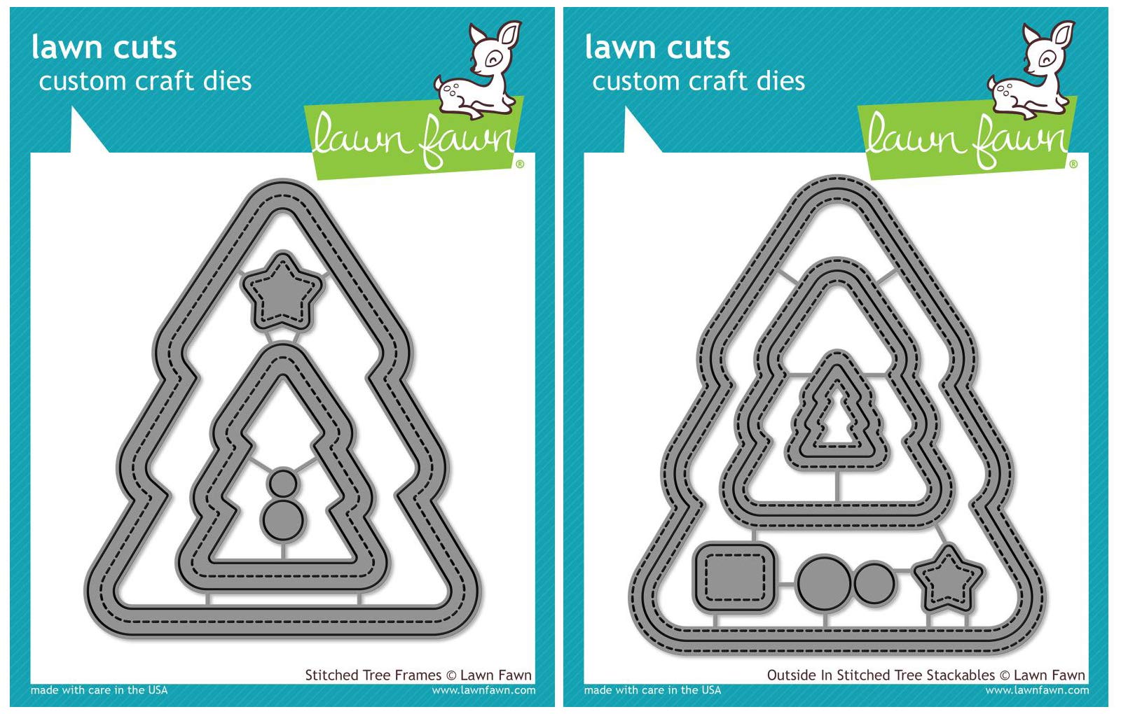 Pochoir découpe sapin Lawn Fawn en acier haute précision pour scrapbooking premium