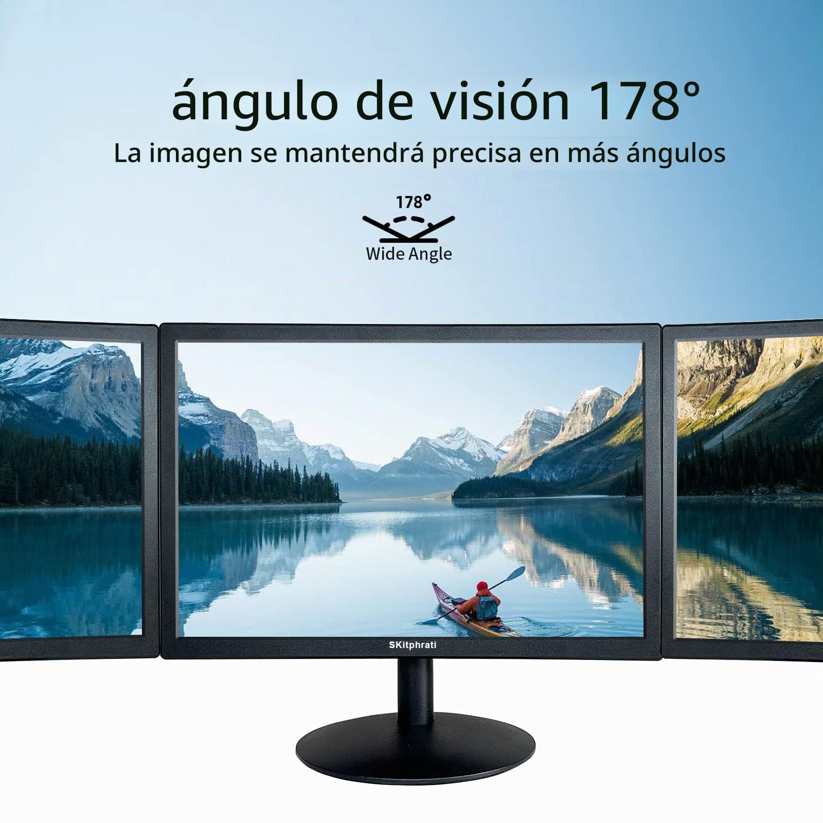SKitphrati 15,6 pulgadas monitor pequeño - PC pantalla 1920 x 1080 Business Computer Monitor con HDMI y VGA, 5 ms, 75 Hz, 250 nits, 16:9, Inclinable, VESA 75x75, Pantalla PC, NOI