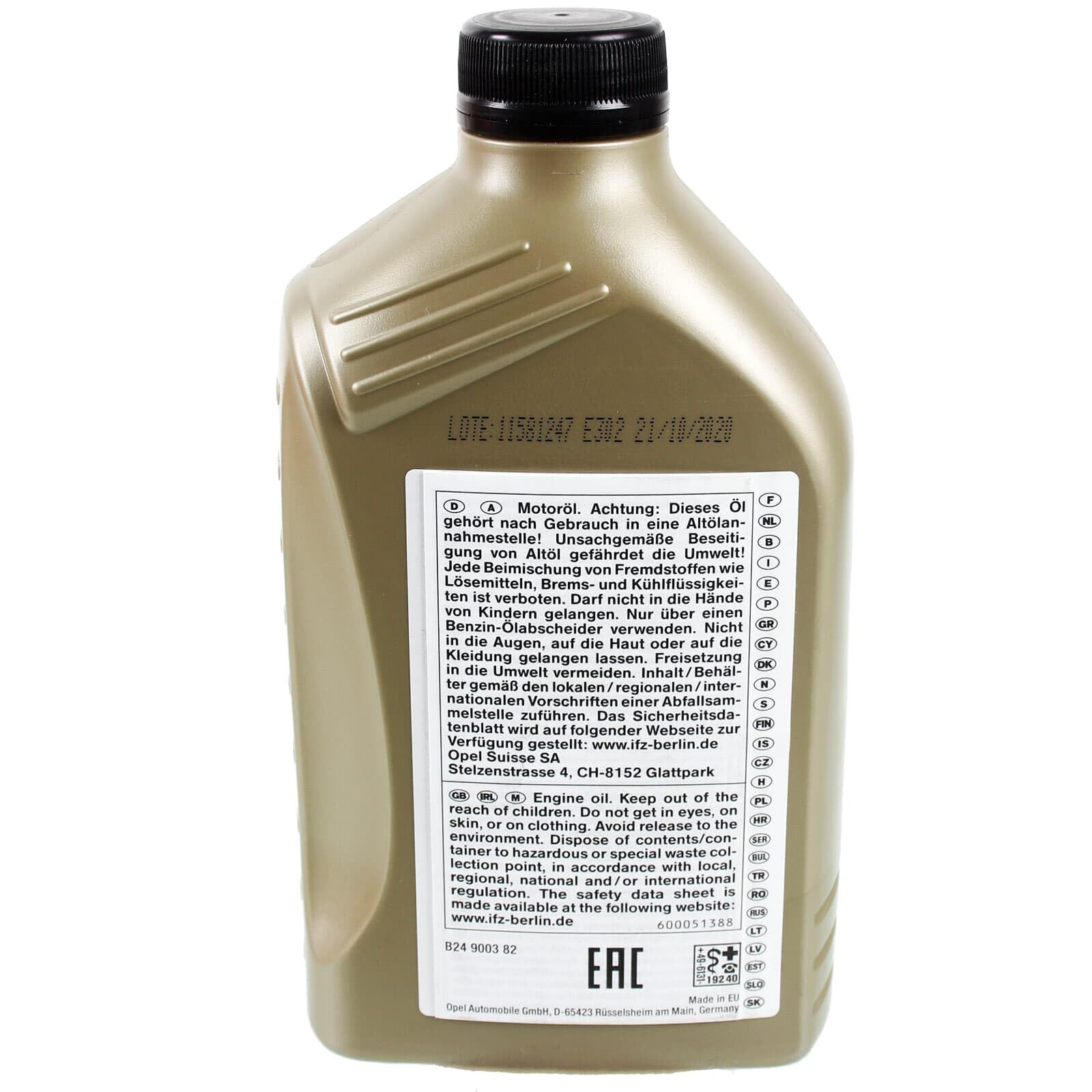 2x 95528693 Öl (2 L) | 2x1L 95528693, Fe 0W20 Dexos D OV0401547,