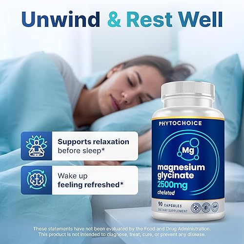 Miniatura 4 de Suplemento de glicinato de magnesio de 2500 mg de alta potencia, proporciona 275 mg de magnesio elemental, fabricado en Estados Unidos, suministro