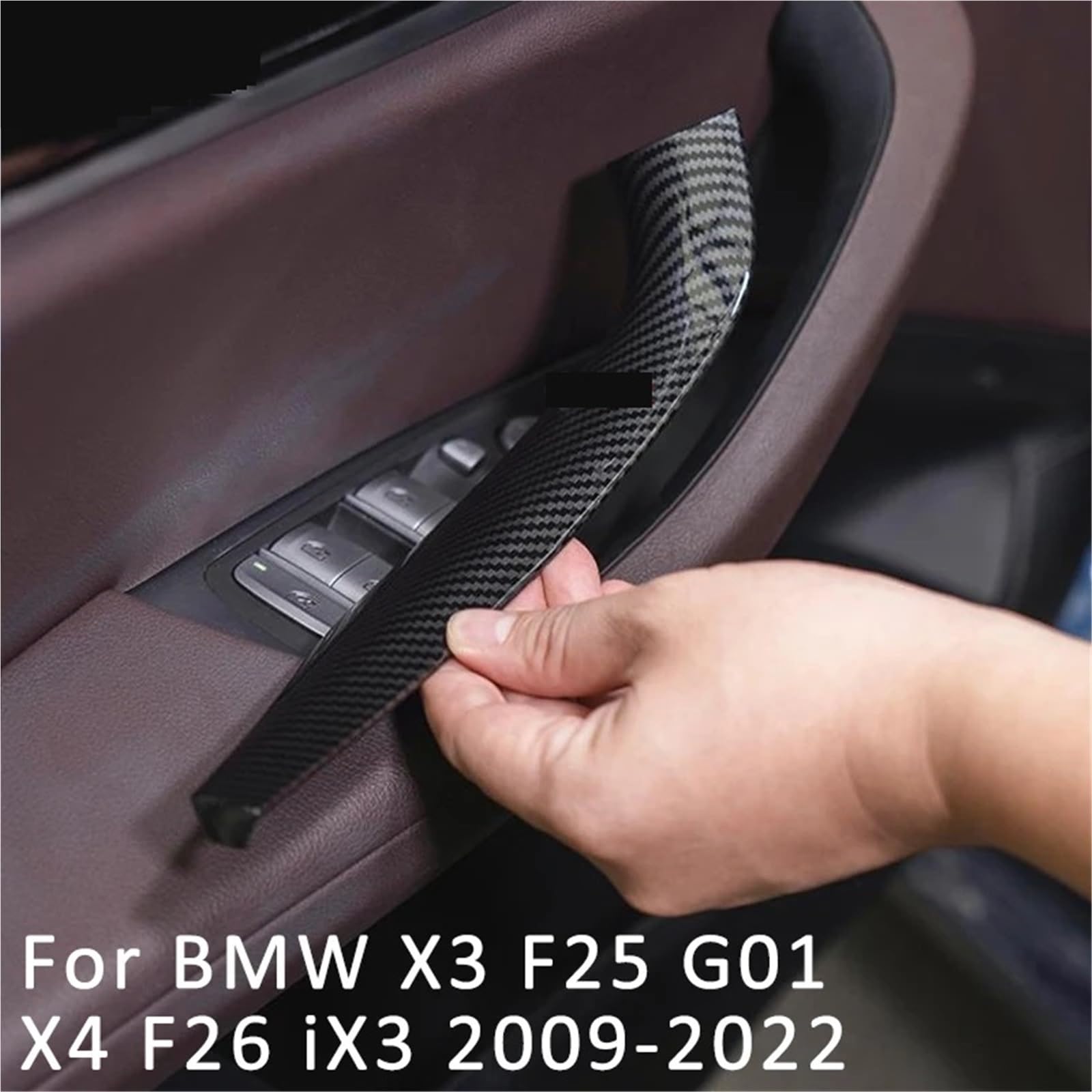 klamka zewnętrzna Wnętrze samochodu pasuje do BMW X3 F25 G01 X4 F26 G02 2009-2022 Klamki drzwi Panele ozdobne Wewnętrzna osłona klamki Stylizacja(C3)
