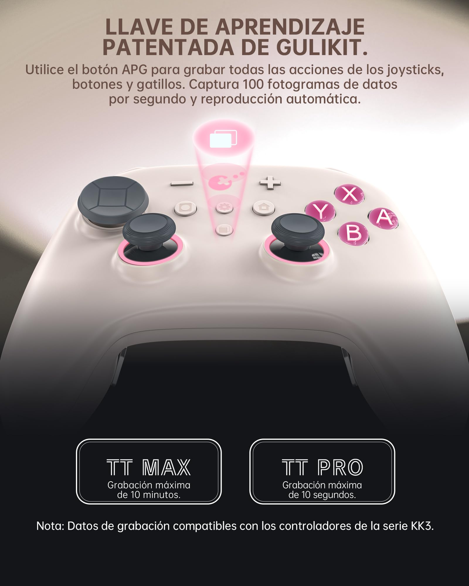 GuliKit TT Mando Inalámbrico para PC, Android, iOS, Switch 1/2, Joystick TMR, con Batería de 950 mAh, Función de Activación (Retro, TT PRO) — view 7