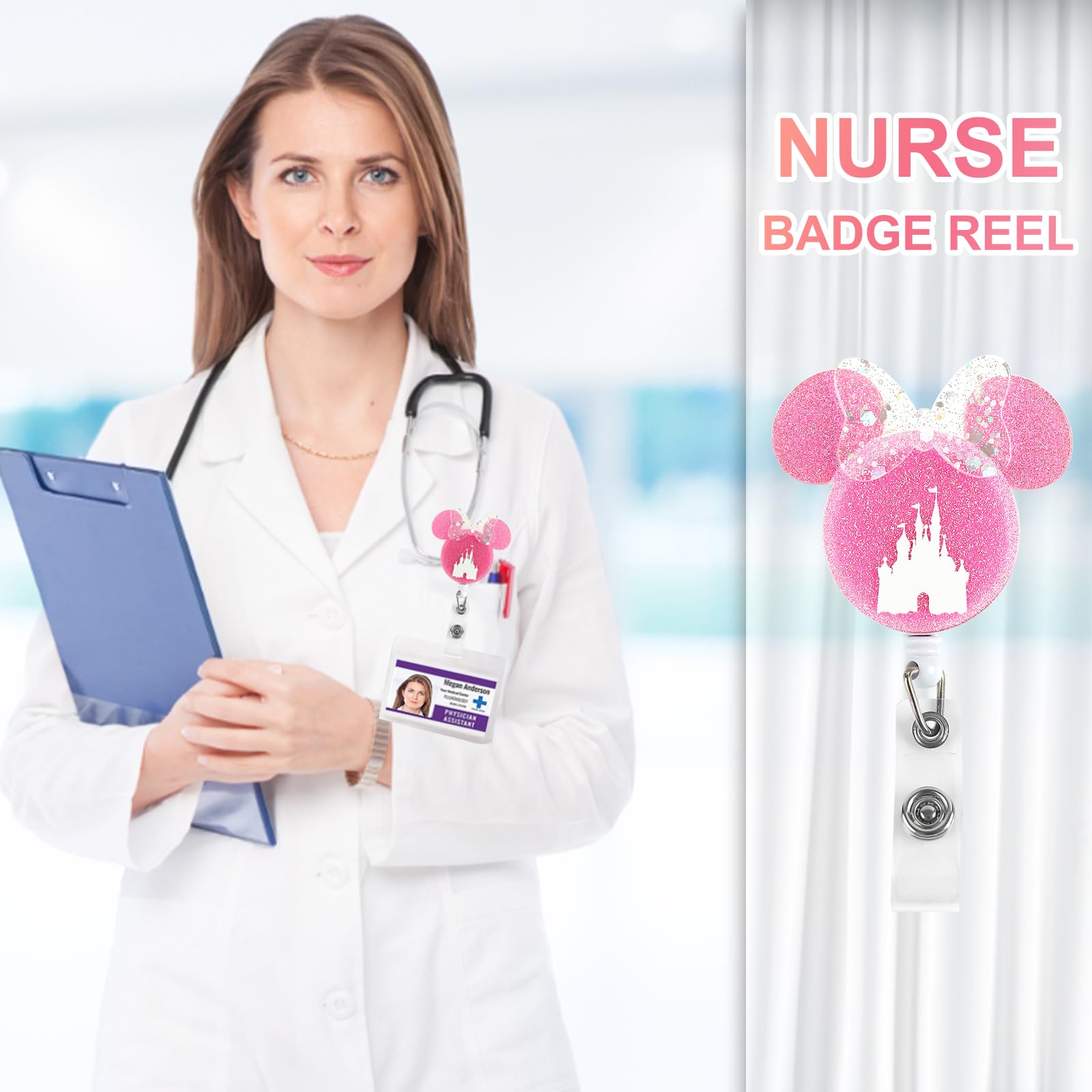 Cute Badge Reel Holder Retractable With ID Clip For Nurse Nursing-1020371