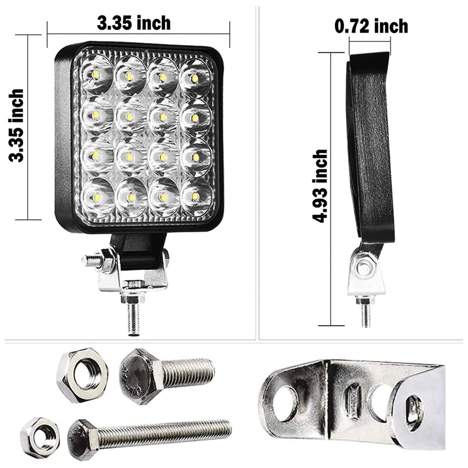 Światła drogowe Listwa Świetlna LED Samochodu 42W 48W | Światło Robocze Offroad Reflektor Do Samochodów Ciężarowych Ciągnik Łódź SUV ATV 12V 24V(2pcs-42W work light)