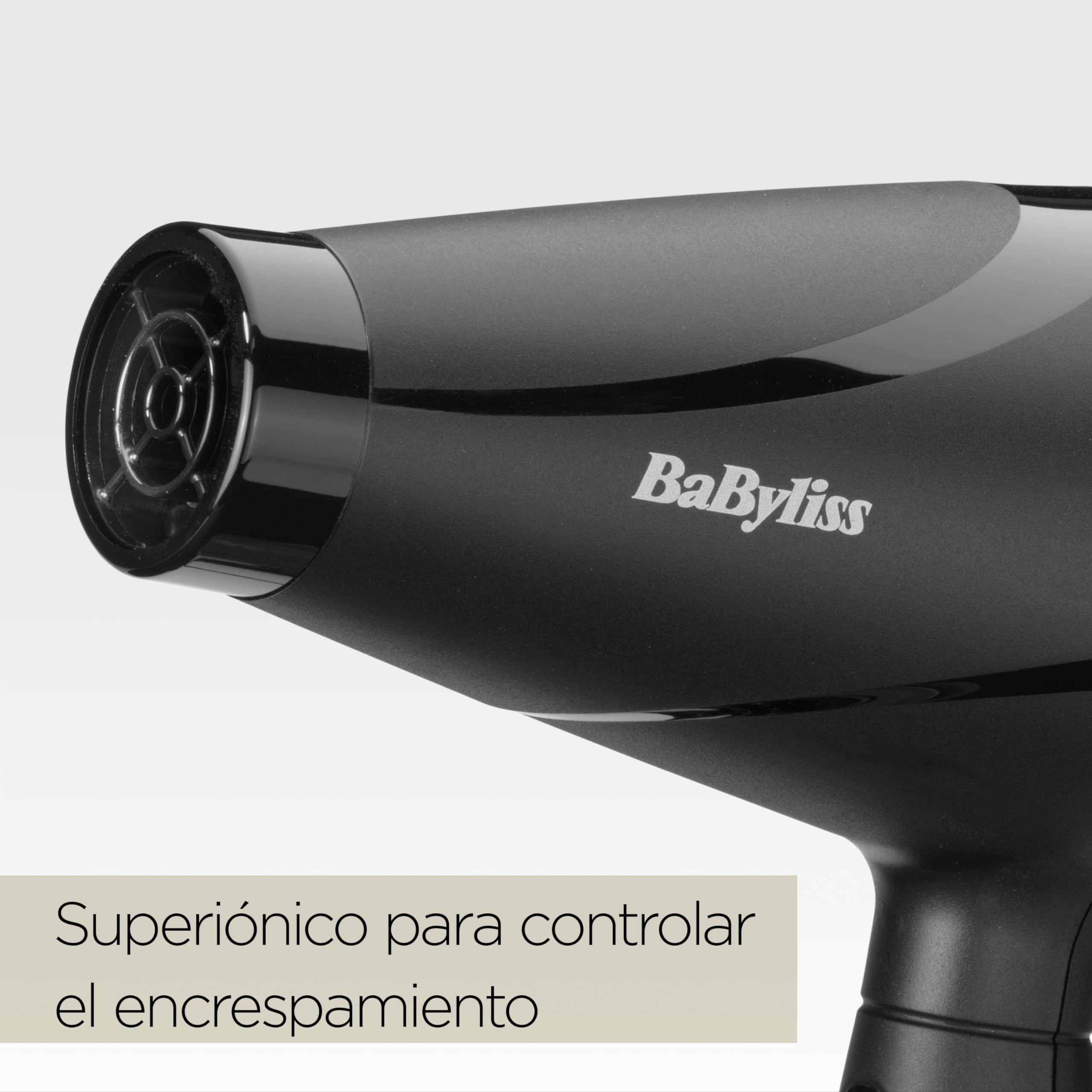 BaByliss Secador de Pelo Shine Pro 2200 – Tecnología iónica, 2200 W, Antiencrespamiento, Difusor y Boquilla Concentradora, Fabricado en Italia, Negro, 6713DE