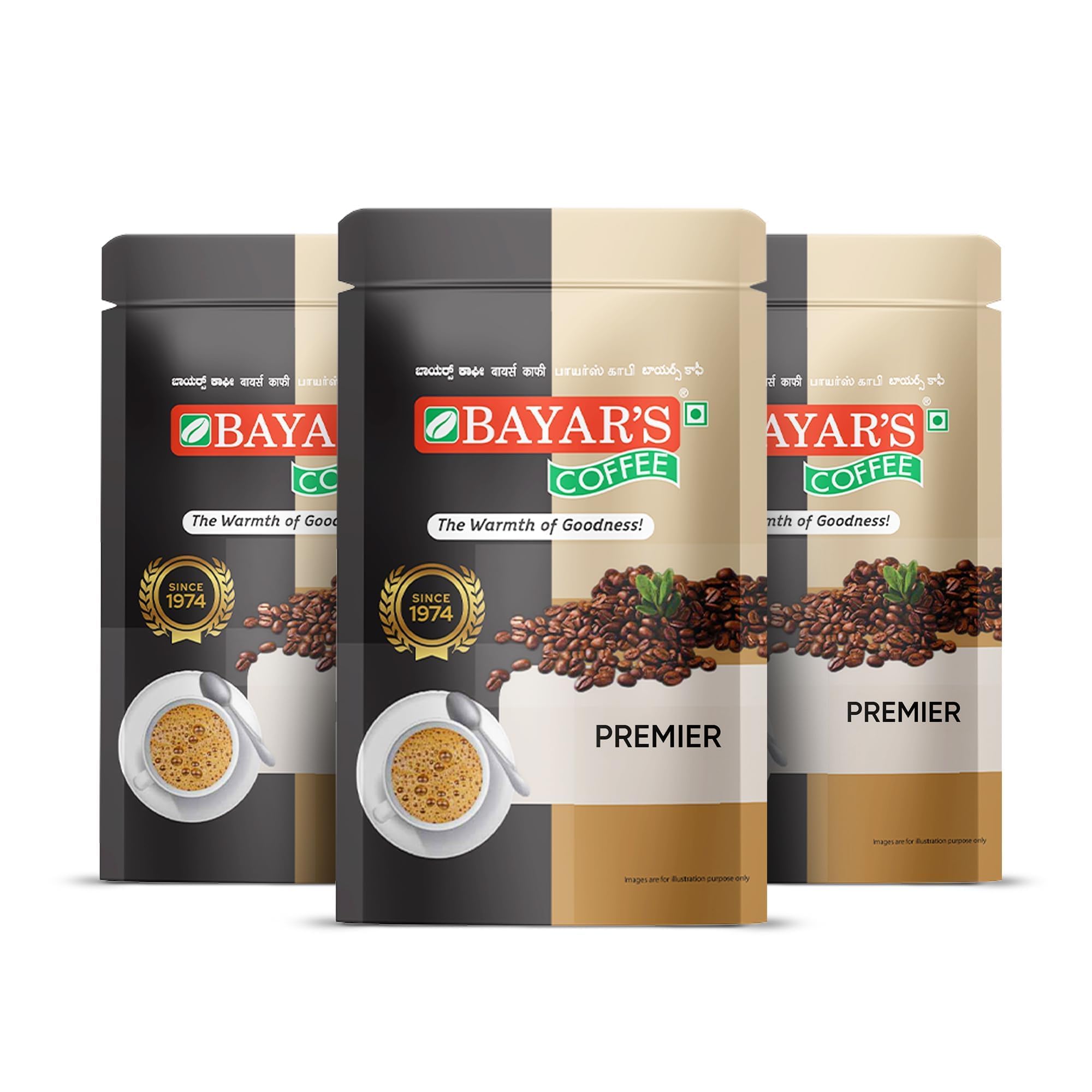 Coffee Premium Filter Coffee Powder 200g | Authentic South Indian Blend with 90% Coffee & 10% Chicory | Freshly Roasted & Ground for Rich Aroma & Taste - Pack of 3