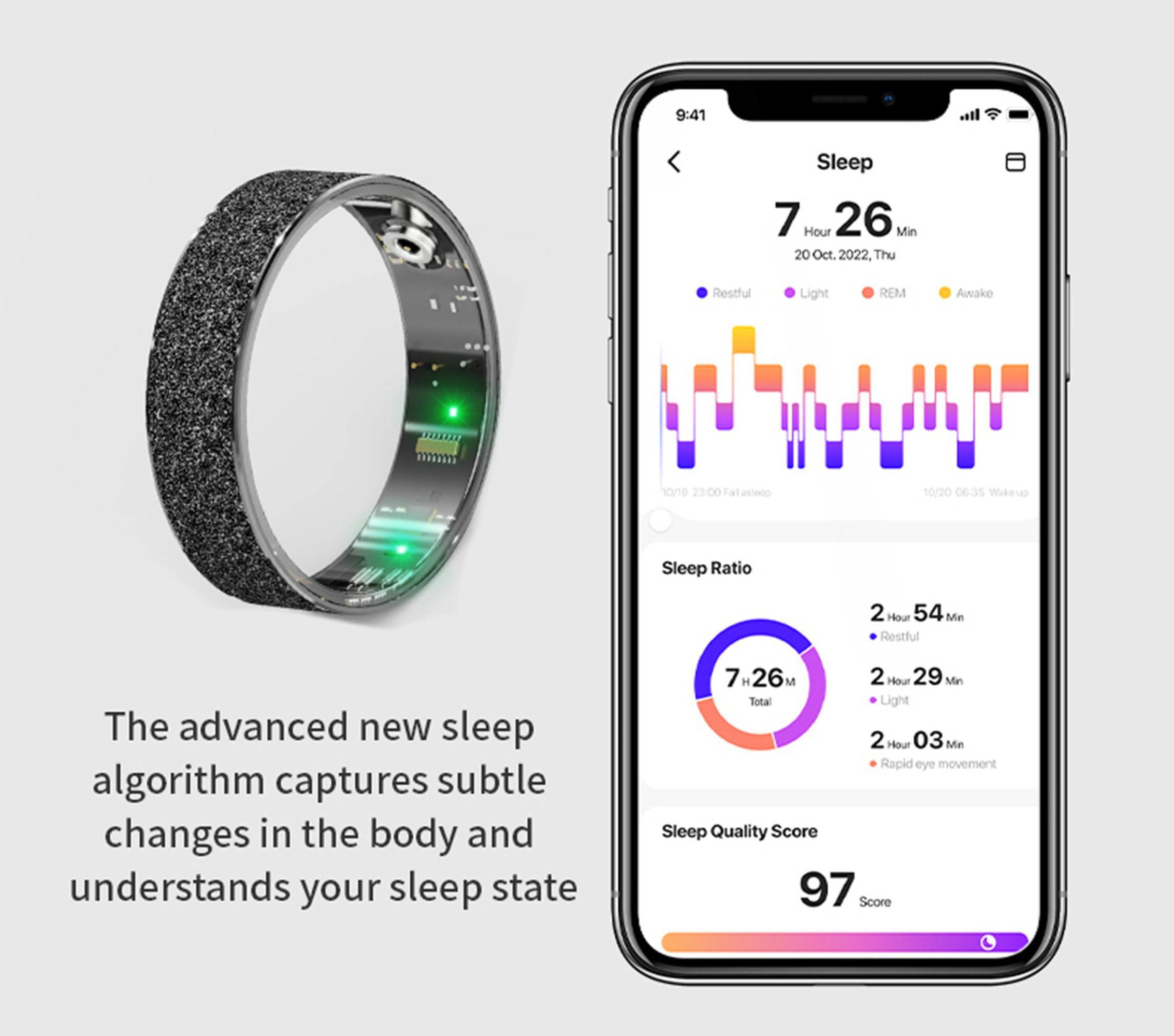 Anillo inteligente de salud y fitness, para hombres y mujeres, anillo inteligente para dormir con frecuencia cardíaca para iPhone 17, 16, 15, 14, 13 Pro Max, Samsung Galaxy A55, 54, 35, 34