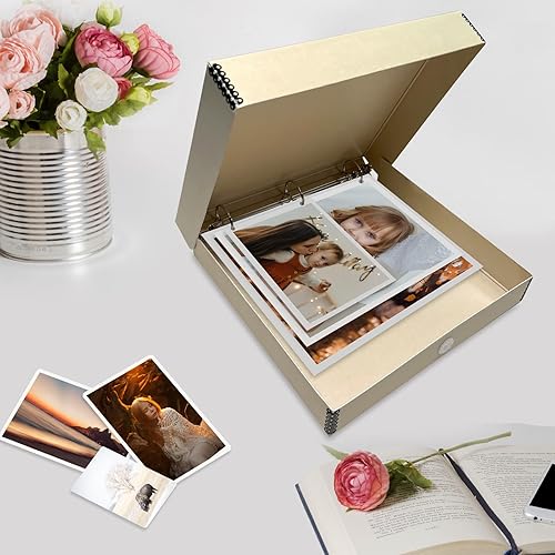 Miniatura 7 de Lineco, Archival - Caja de álbum de conservación de 3 anillas, 12.25 x 11.25 x 2 pulgadas, diseño único para almacenar, conservar, organizar fotos,