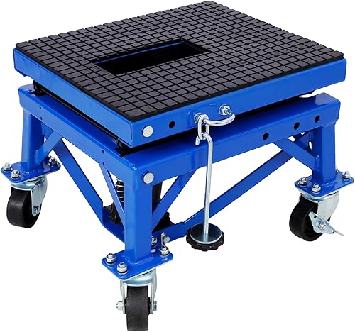 Miniatura 10 de Mesa elevadora hidráulica para motocicleta, gato hidráulico de tijera para motocicleta de 300 libras con ruedas giratorias, mesa elevadora portátil,