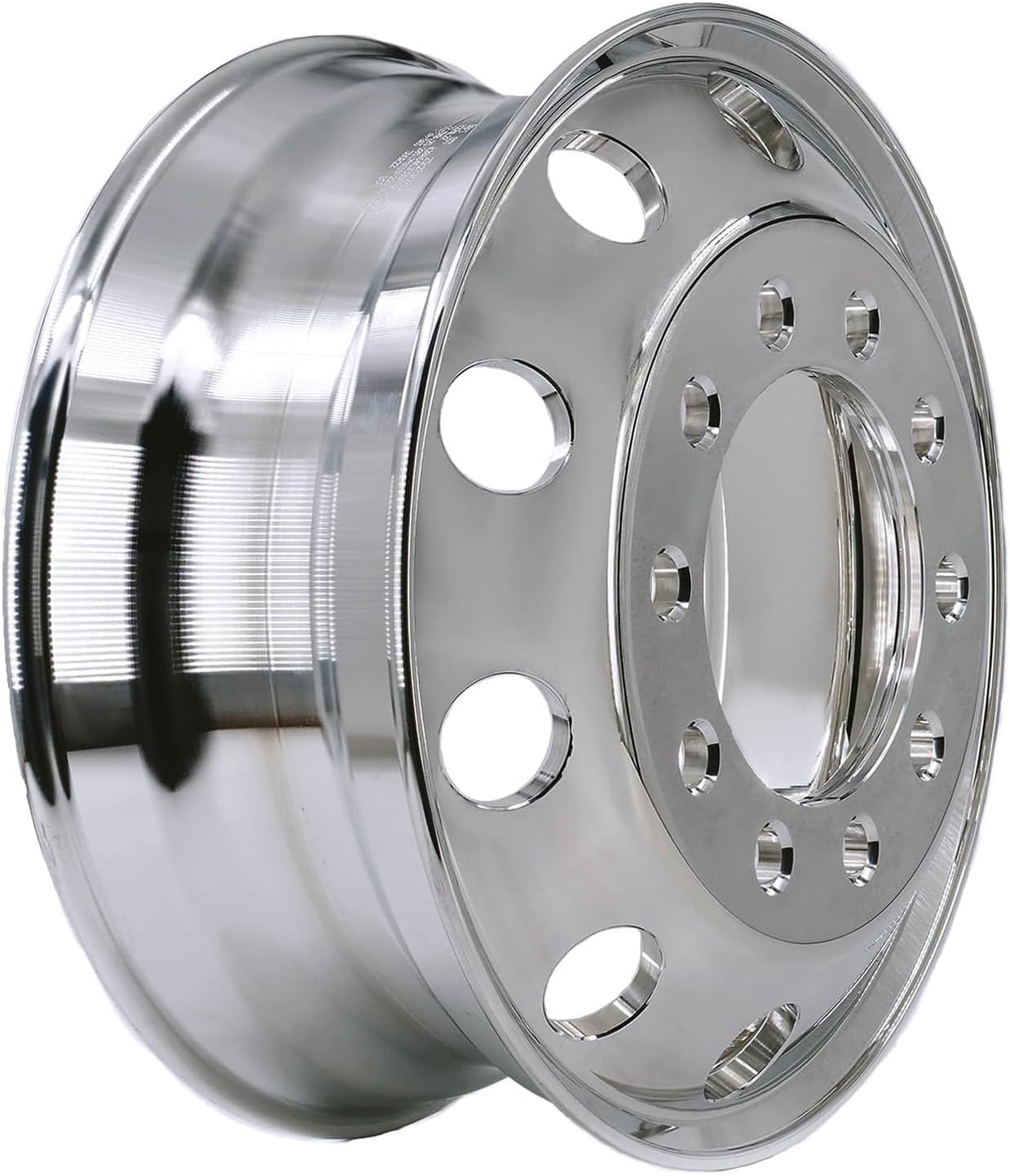 Aluminum Truck Wheels 22.5x8.25 Stud Pilot with Dual-Side Mirror Finish 1 PC 22.5" X 8.25";Polished Bothside Stud Pilot 1 PC