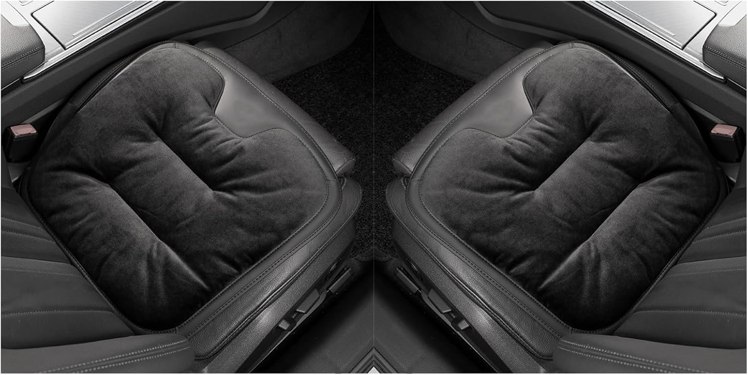 ZQX 車 座布団 フランネル素材 暖かい 低反発 クッション 柔らかい 軽自動車 普通車用 滑り止め 体圧分散 春秋冬向け 取付簡