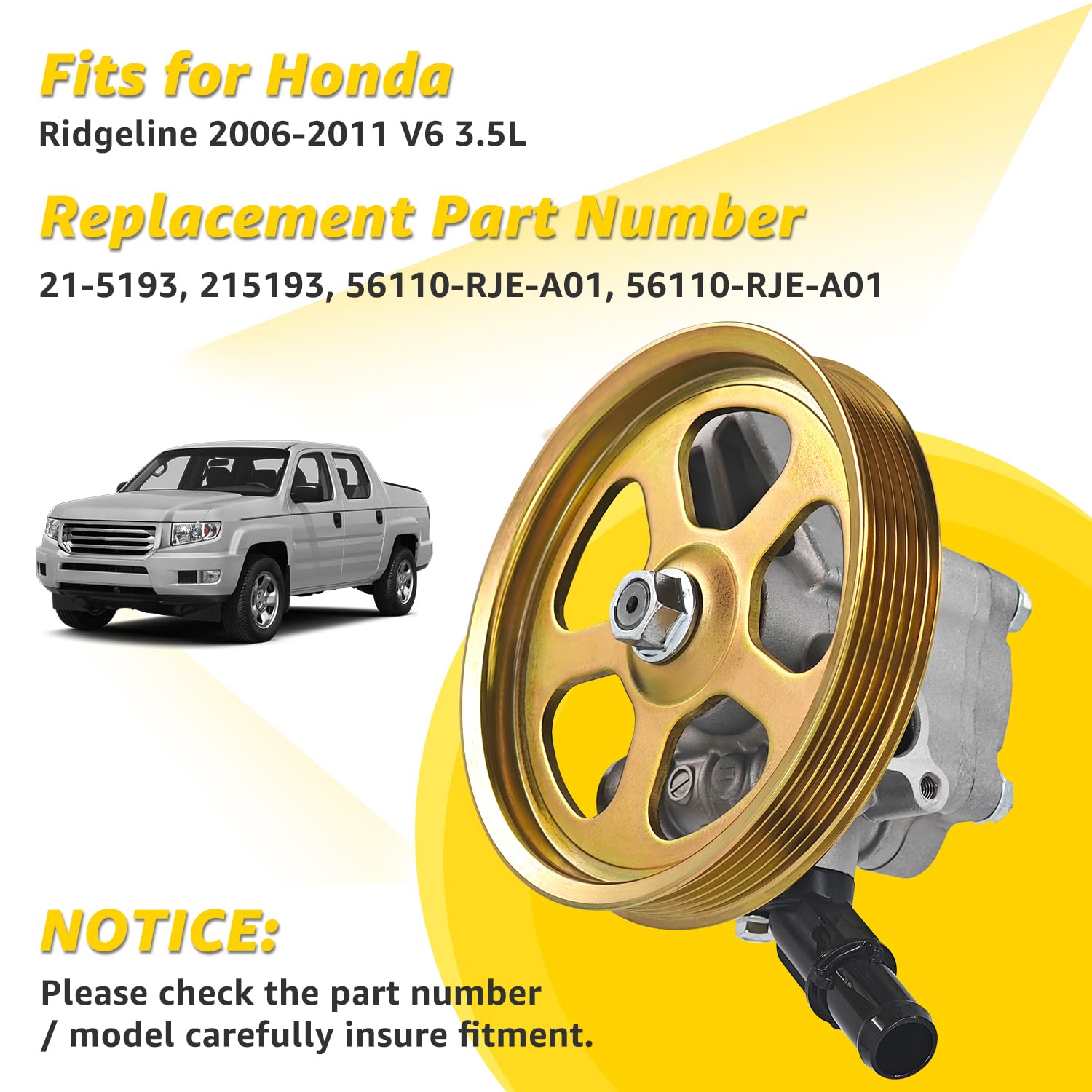  Power Steering New Pump For Honda Ridgeline And 47 Similar