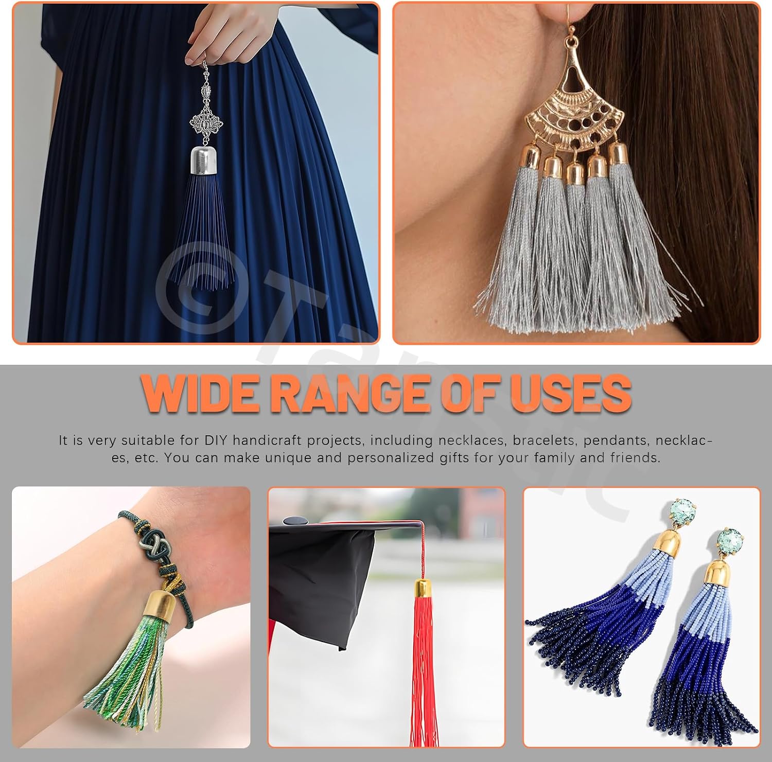 Tanstic 345Pcs Metal Cord End Cap, 7 Sizes Leather Ends Caps Tassel Cap Ends for Jewelry Making DIY Craft (Gold)