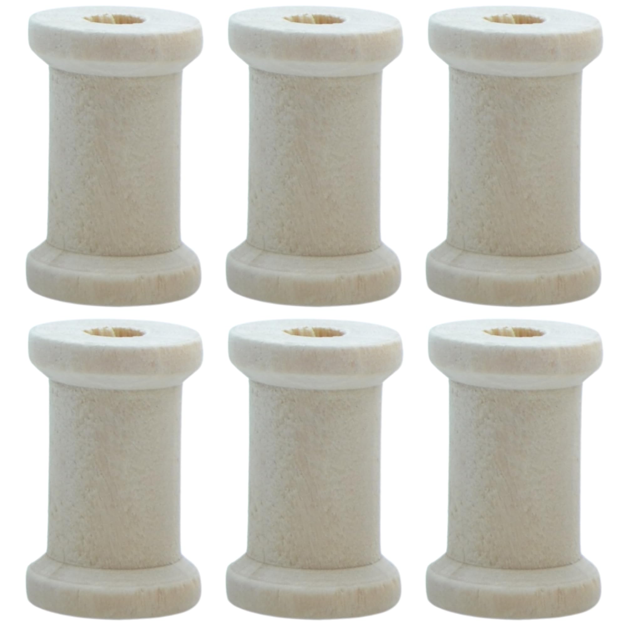 celloexpress 15mm x 23mm Natural Wooden Spools Empty Bobbins - Thread Ribbon Reel Sewing Stitching Crafts (Pack of 50) โ image 1