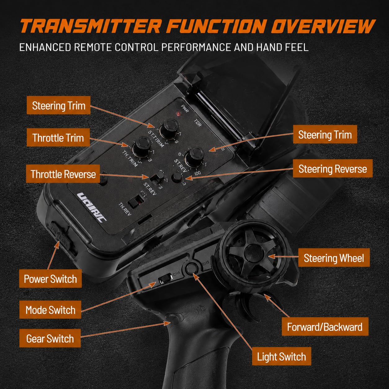 UDIRC UCX1804PRO 1/18 RC Crawler sin escobillas, camión de roca de dirección de 4 ruedas
