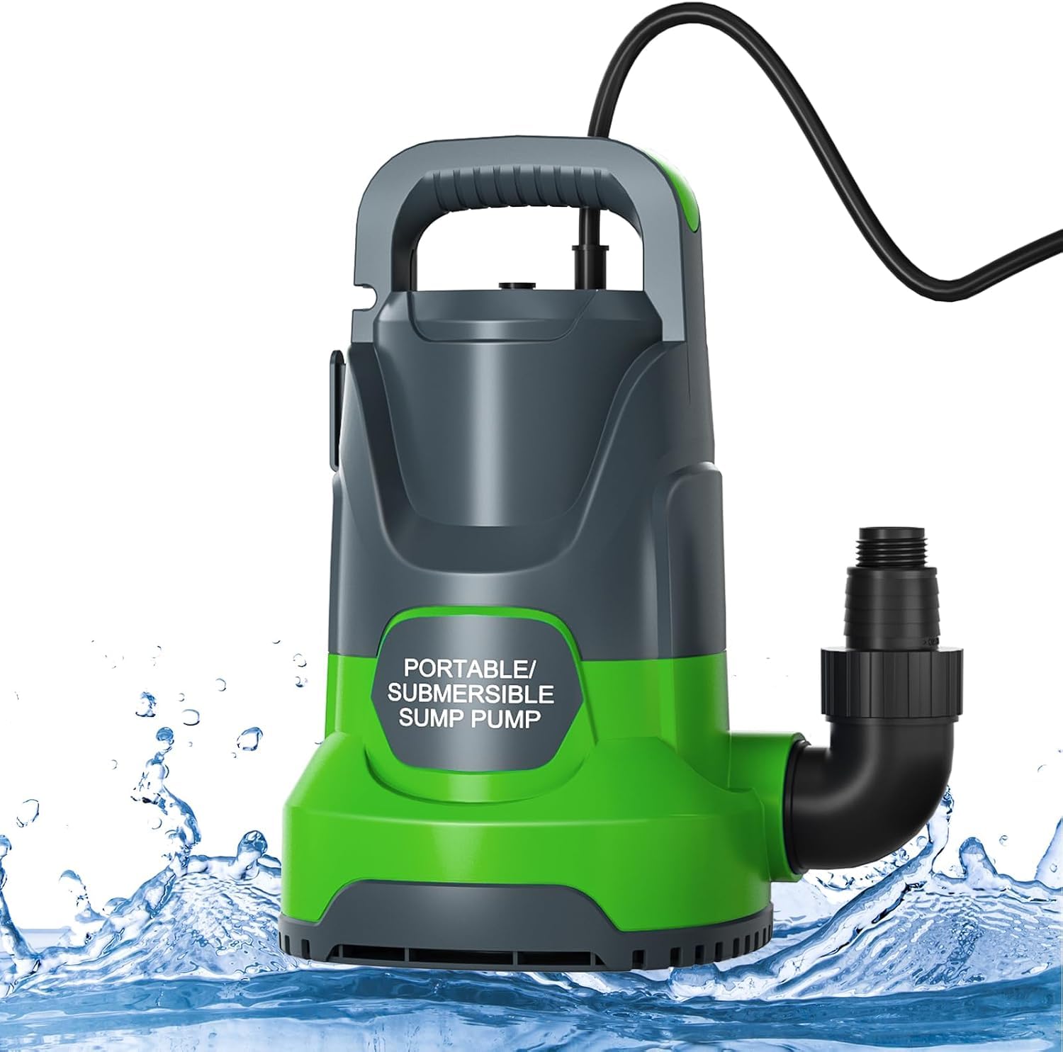 1.1HP Sump Pump, Submersible Water Draining Pump, 4700GPH