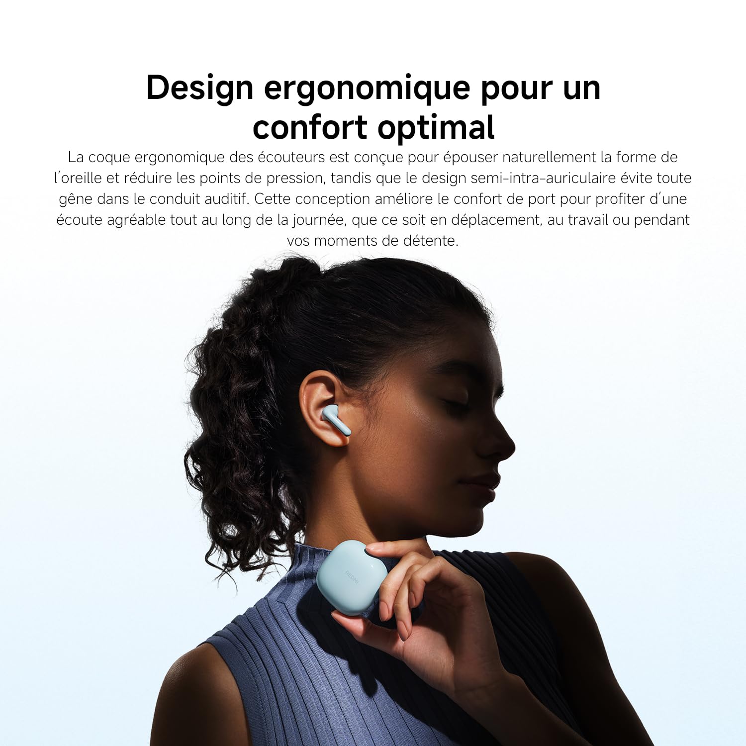 XIAOMI REDMI Buds 8 Active - Écouteurs Bluetooth sans Fil, Semi-Intra-auriculaire, Haut-Parleur de 14,2 mm avec des Basses puissantes, Jusqu'à 37h, Connexion 2 Appareil, 5 EQ, BT5.4, IP54, Noir