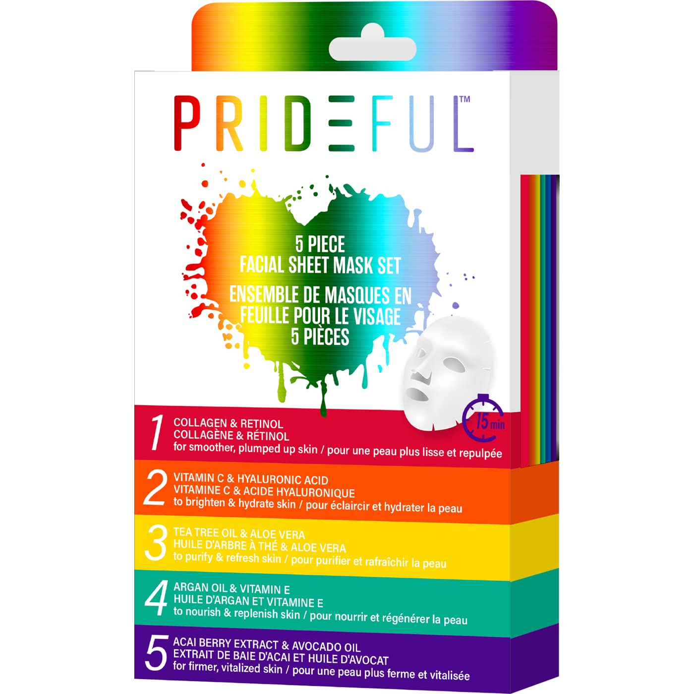 Prideful 5Pc Facial Sheet Mask Beauty & Personal Care