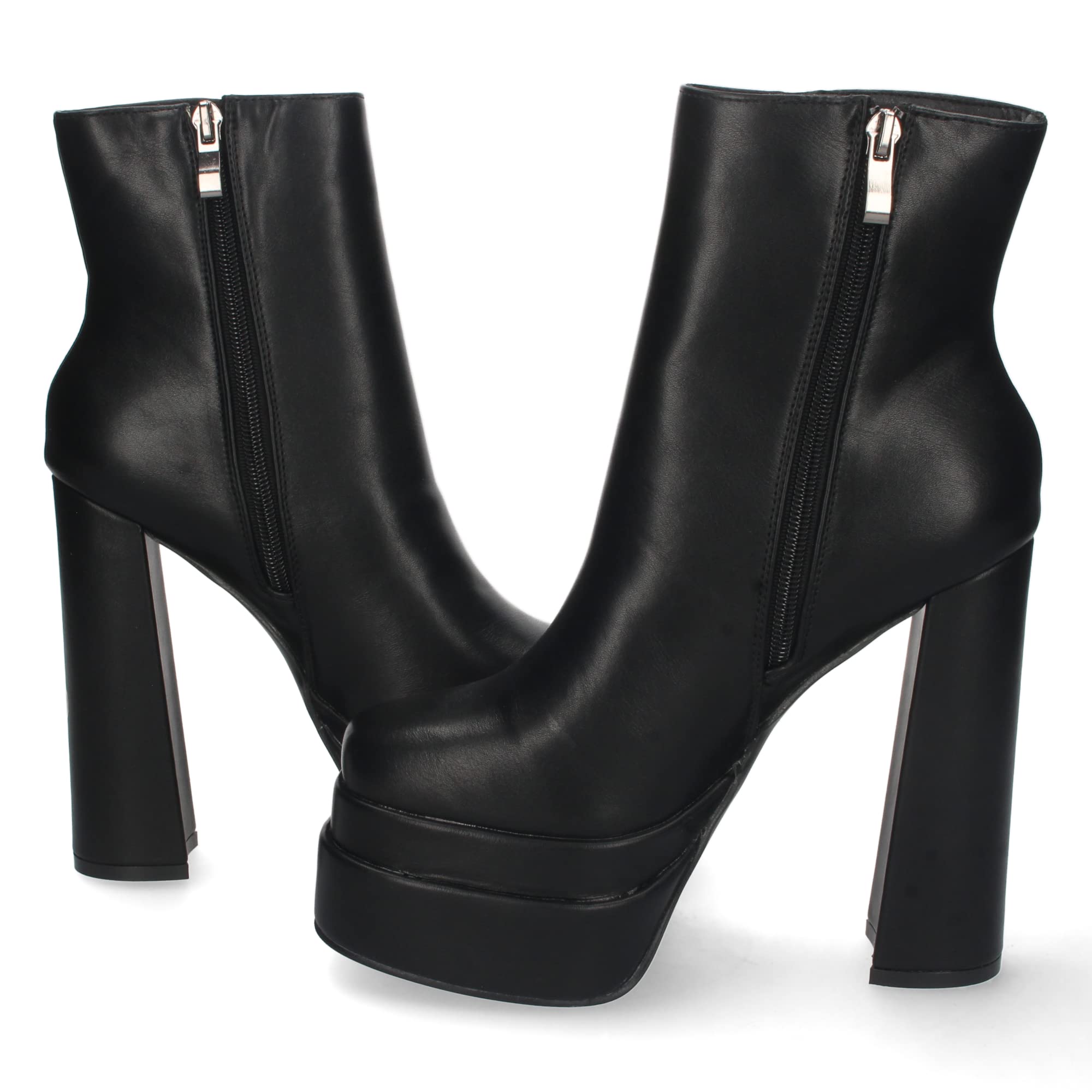 shoes&blues.es Botin de Mujer, con Tacon Alto y Plataforma, Comodas, con Estampado Liso, y Cierre de Cremallera 2022