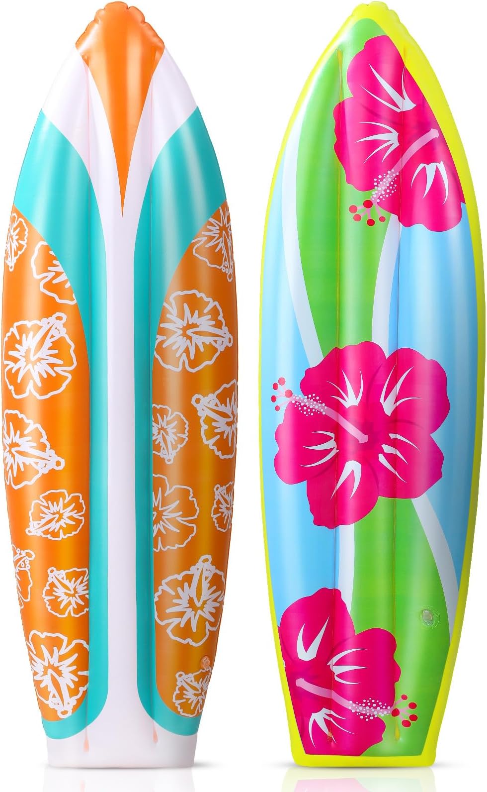 JellyArch 4 Pcs Inflatable Surf Board 36 Inch Inflatable Pool Floats Luau Hawaiian Party Decorations Tropical Flower Blow up Surfboard for Wall Beach Party Decorations
