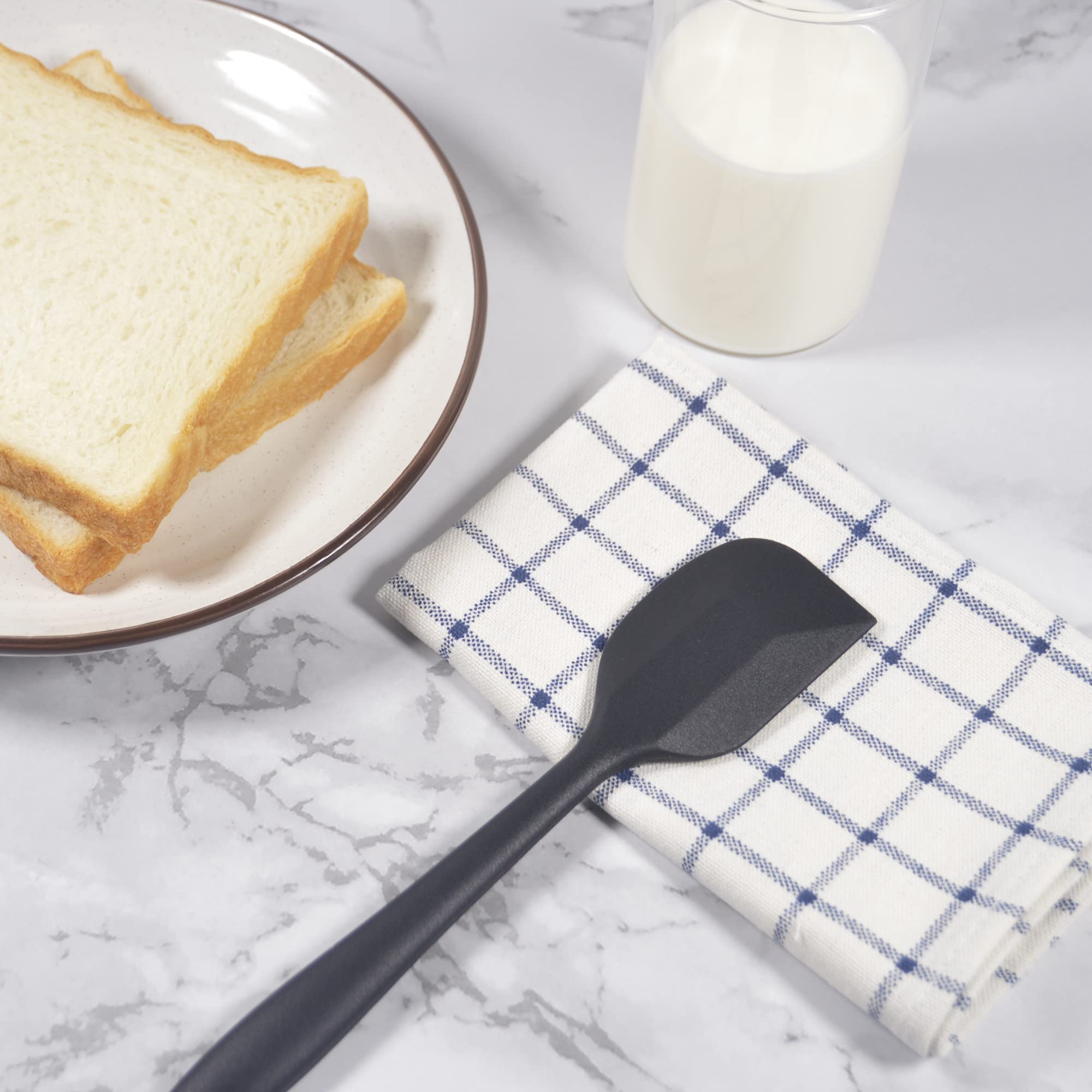 Silikon-Pfannenwender, 6 Stück, hitzebeständig, professionell für antihaftbeschichtetes Kochgeschirr, nahtlos und BPA-frei, Schwarz