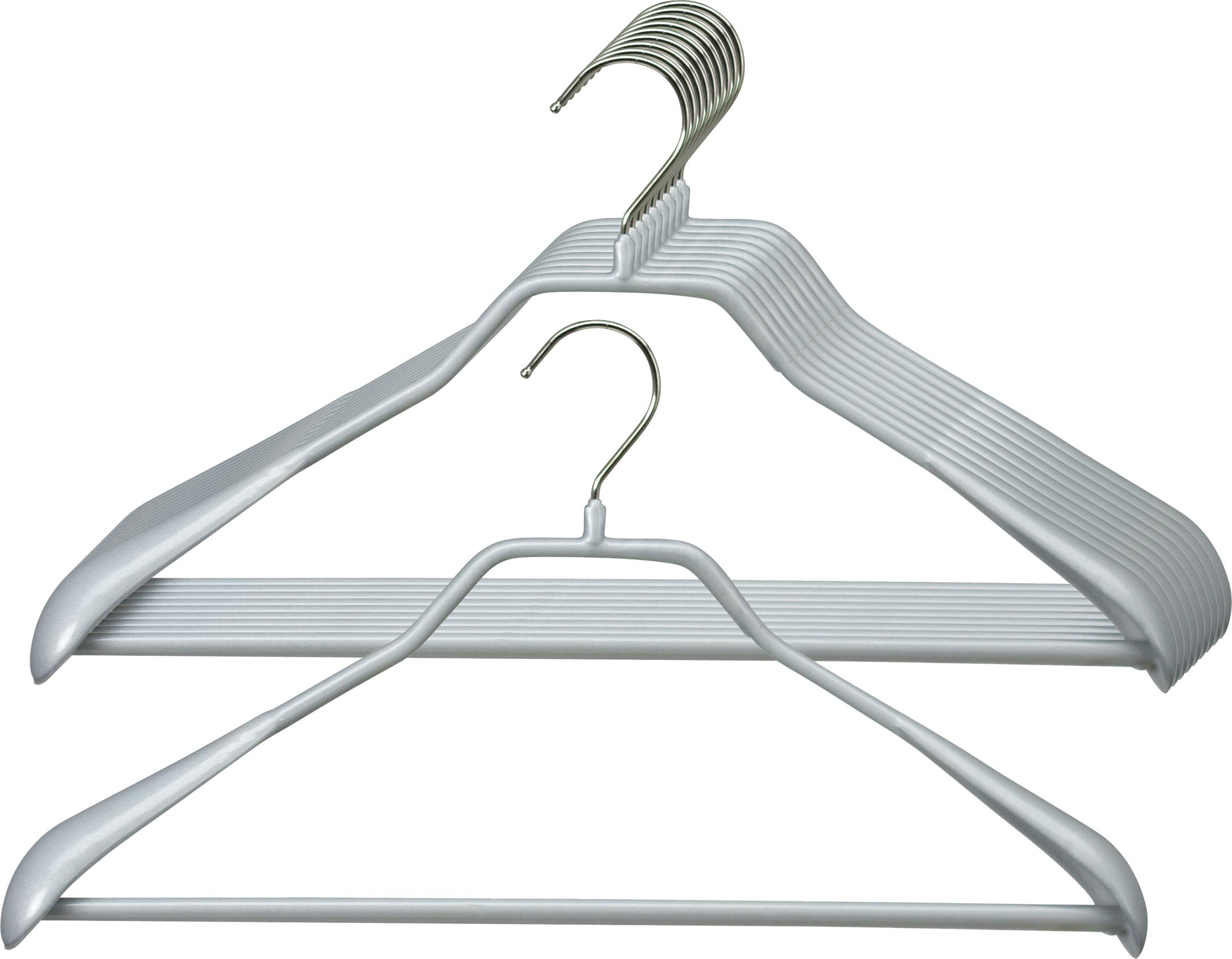 Cintres de 42 cm MAWA antidérapants pour costumes et manteaux argentés