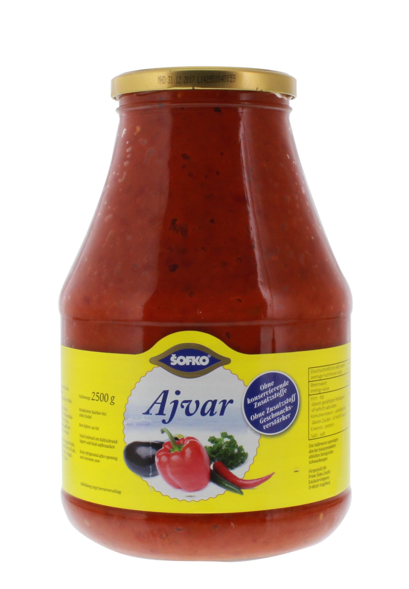 Sofko - Ajvar paprika spice paste - 2.5 kg.