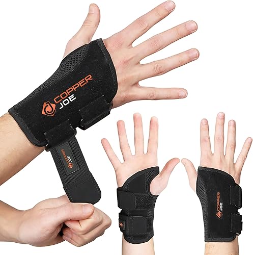 Copper Joe Muñequera para túnel carpiano para soporte diurno y nocturno, muñequera de compresión para artritis, tendinitis, RSI y esguince, férula