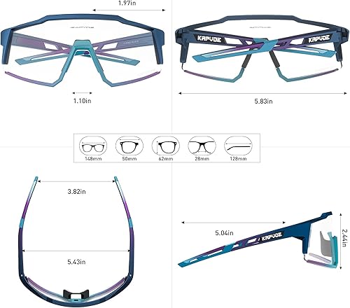 Miniatura 5 de KAPVOE Gafas de ciclismo fotocromáticas MTB transparentes para bicicleta de montaña de transición para hombres y mujeres