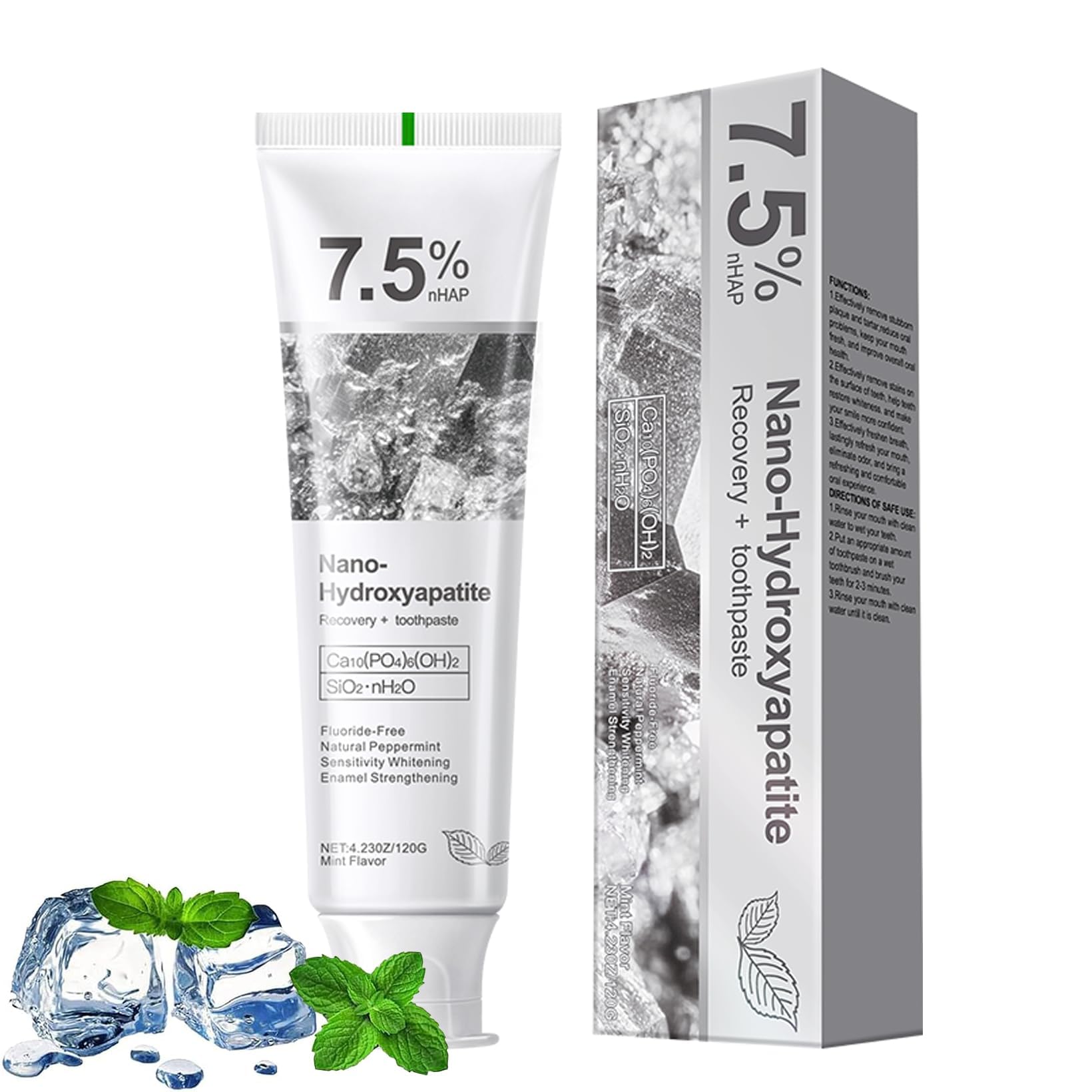 7 5 Hydroxyapatite Toothpaste for Advanced Enamel Protection Appropriate for Sensitive Teeth Gentle and Effective Formula Fresh Mint