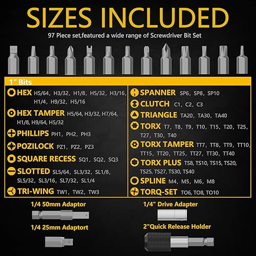 Miniatura 6 de Renekton Juego de brocas de seguridad Phillips de 14 de pulgada con ranura hexagonal Torx Star a prueba de manipulaciones, llave cuadrada Pozi,