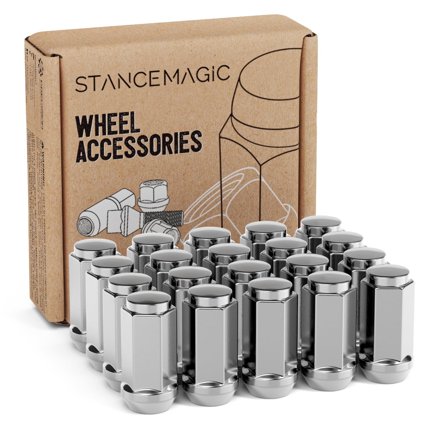 Keep Your Caps Secure: Eagle Alloys 4-Pack Chrome Wheel Rim Center Cap Screw Locks – Cone Seat, 5/16-18 Thread, 2.5" Long