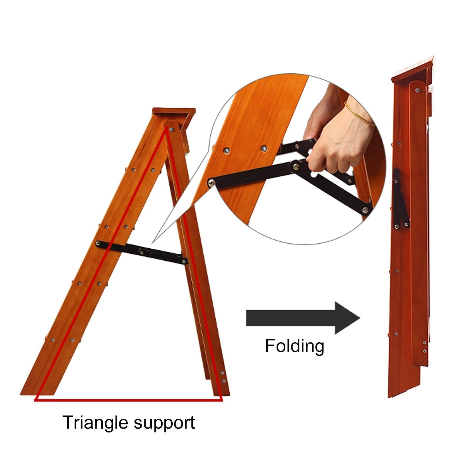 Taburete Plegable con Escalera 5 escalones sillas per Subir al hogar escaleras con Escalera Taburete y Estante Almacenamiento