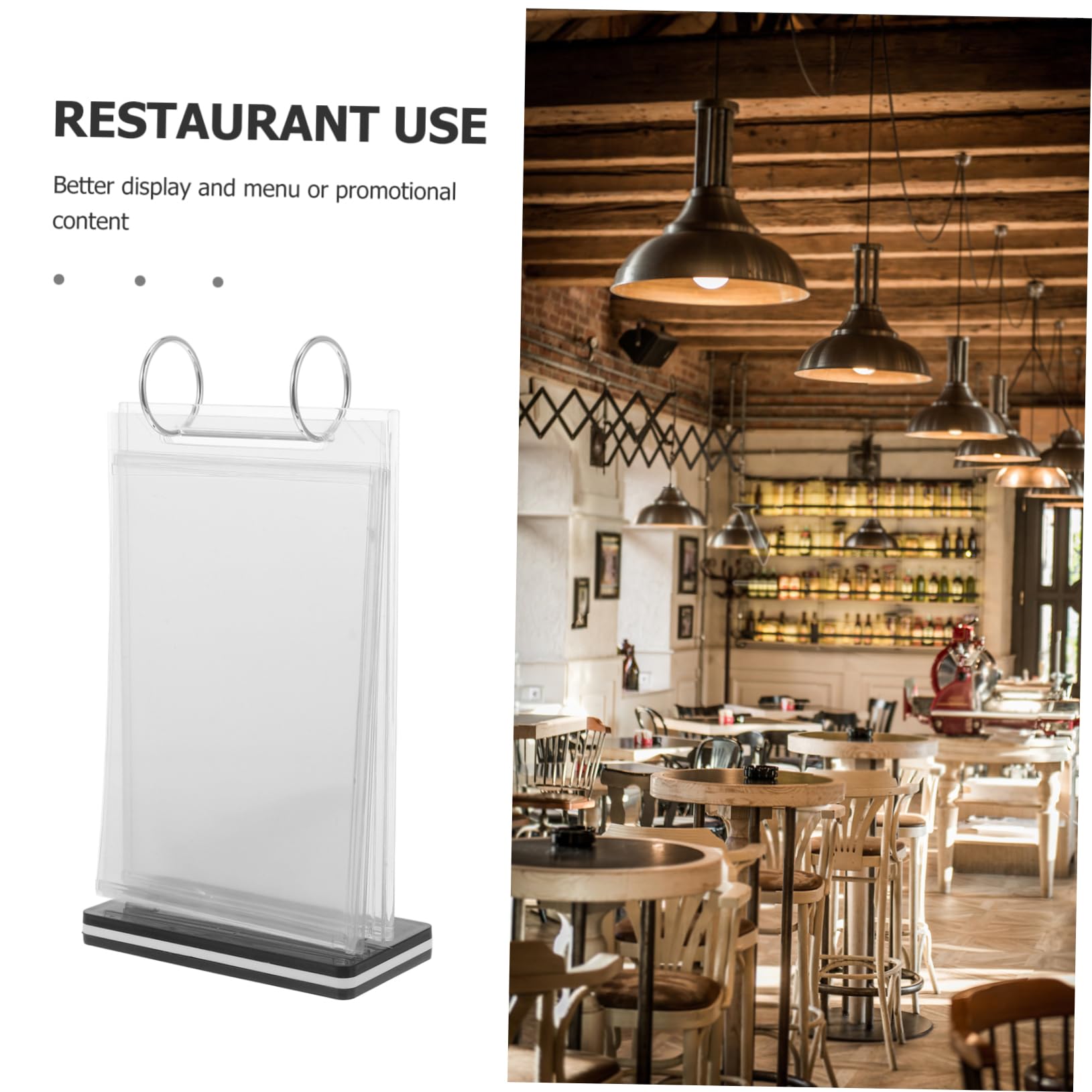 LALAFINA 5piezas Soporte De Menú Transparente De Escritorio Expositor De Carteles Vertical Para Restaurantes Soporte Para Menús De Mesa Exhibidor De Para Bar y Tienda Diseño Estable y
