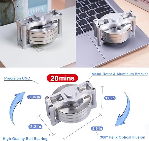 Miniatura 2 de Juguetes giratorios de escritorio cinéticos para la ansiedad Cool-Gadgets Supper-Spinning-Tops 20 minutos, regalos para hombres y mujeres, cosas