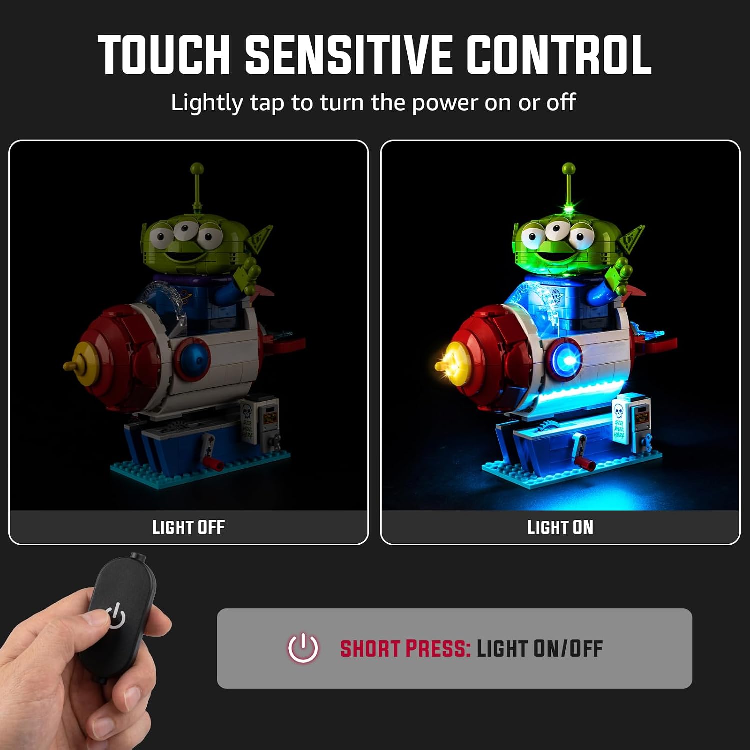 Nitemode Sound & Light Kit Compatible with Lego Alien with Pizza Planet Rocket Ride 43307 Building Set | Upgraded Selectable Thematic Sound & Light Effects (NOT Included 43307 Set)