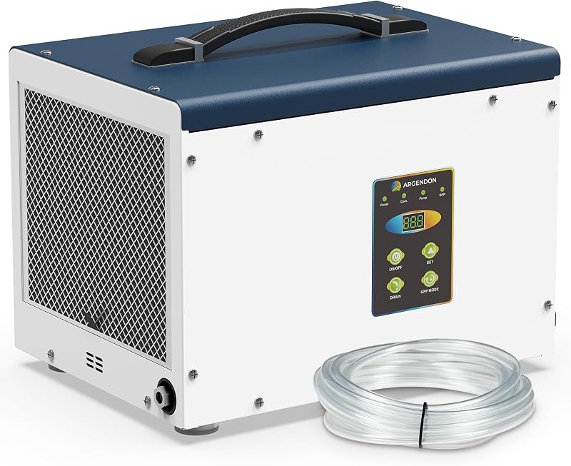 Crawl Space Dehumidifier with Pump and Drain Hose for Commercial | 70 Pint Compact Dehumidifier for Basement, Auto Defrost, Memory Restart, ETL, 5-Year Limited Warranty, Shield 35P