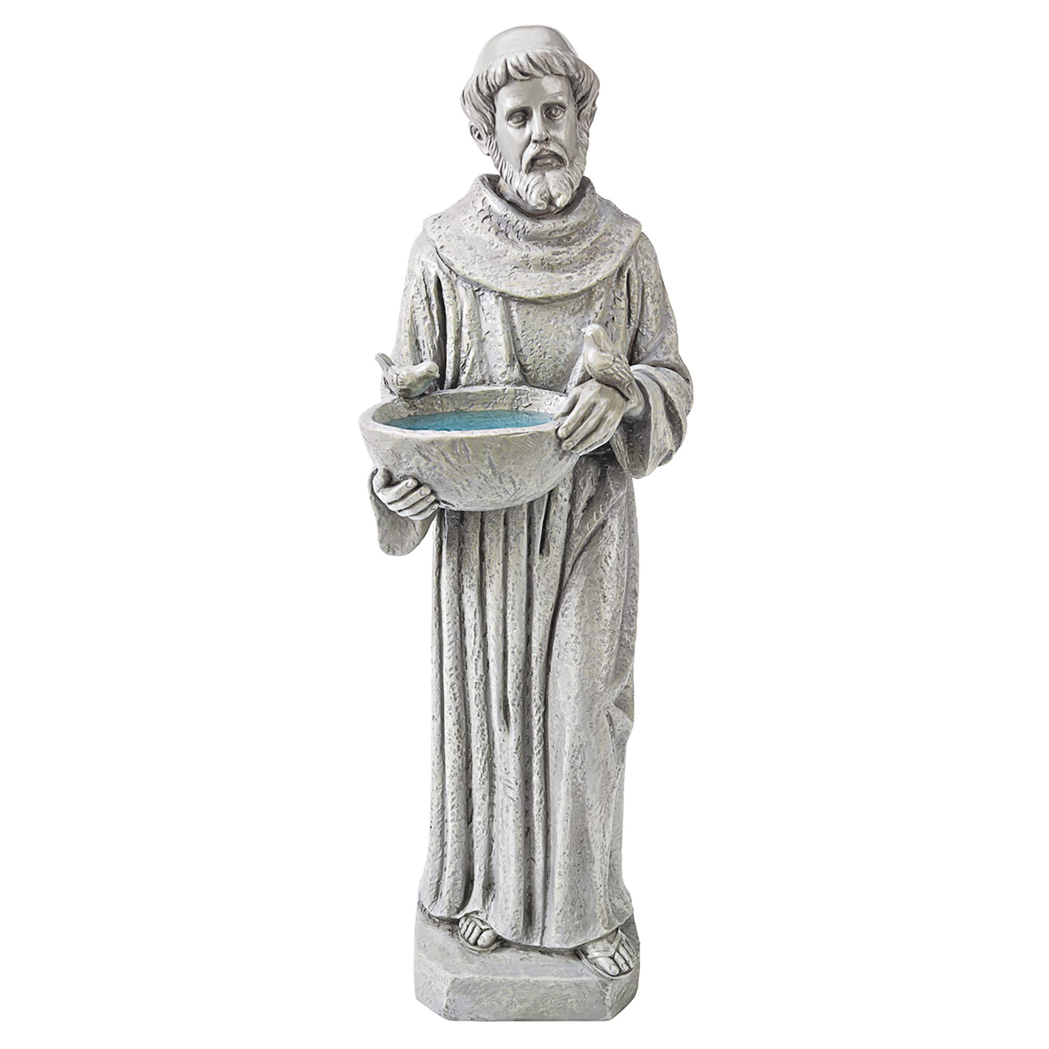 Design Toscano HF309480 Insegna alla Natura: Statua di S. Francesco, Pietra Antica, 16.5x18x51 cm
