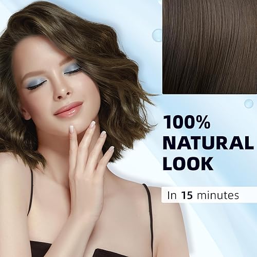 Miniatura 5 de Ivnil Champú de tinte para el cabello castaño castaño 3 en 1 para mujeres y hombres, color de ingredientes herbales en minutos, 16.9 fl oz