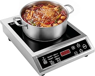 3500W Induktionskochplatte Einzeln, Tragbares Induktionskochfeld mit Touch Bedienung, 10 Leistungs- & Temperaturstufen, 4-Stunden Timer, Profi Induktionsherd, 50KG max