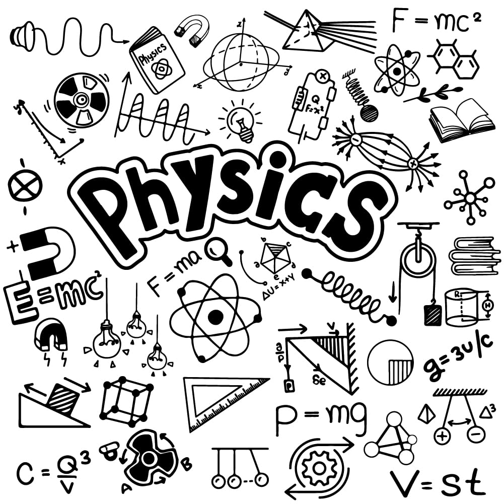 SUPERDANT Adesivi Murali Elementi Fisici con Libro Righello Triangolo Parabola Decorazioni Viniliche Autoadesive per Cameretta Scuola Soggiorno 96x90cm