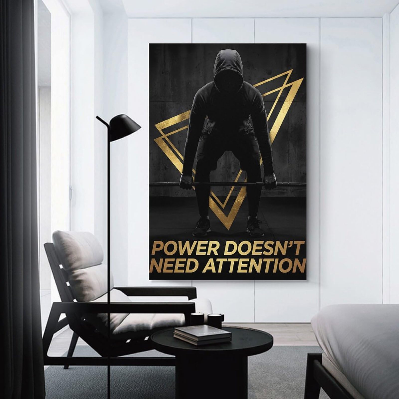 Junmoney Home Decor Wall Art Man Lifting Weights with Motivational Text, 24x36inch(60x90cm), for Workspace Walls, Study Corners Or Bedrooms, A Smart Decor Choice for Study Walls