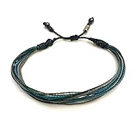 Vista 159 de Colorful Bracelet for Men and Women with Hematite Stones: Handmade Designer Adjustable Multistrand String Knotted Macrame Friendship Bracelet