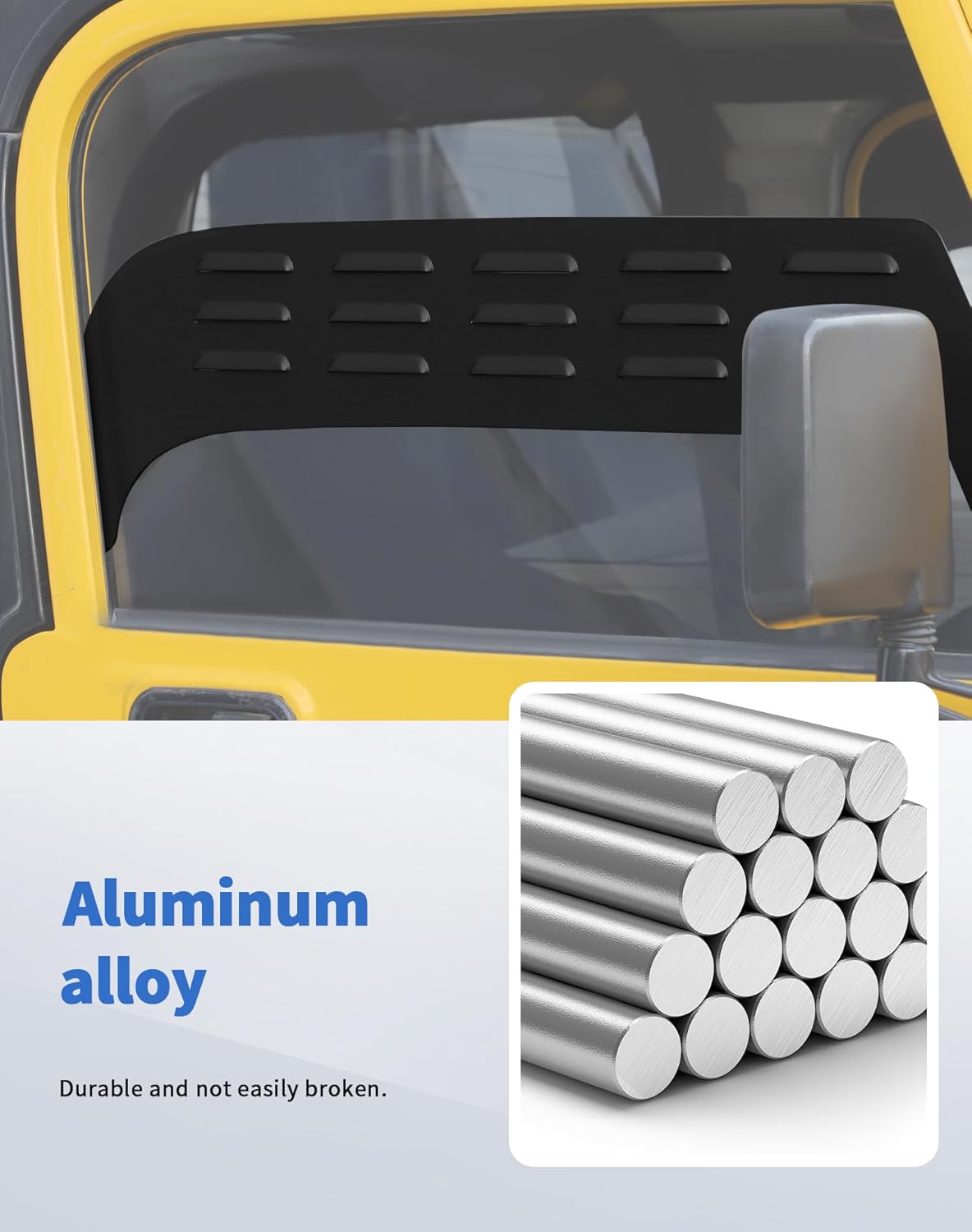 4PCS Front Door Window Louver Air Vent Panel Cover Trim for Jeep Wrangler TJ 1997-06