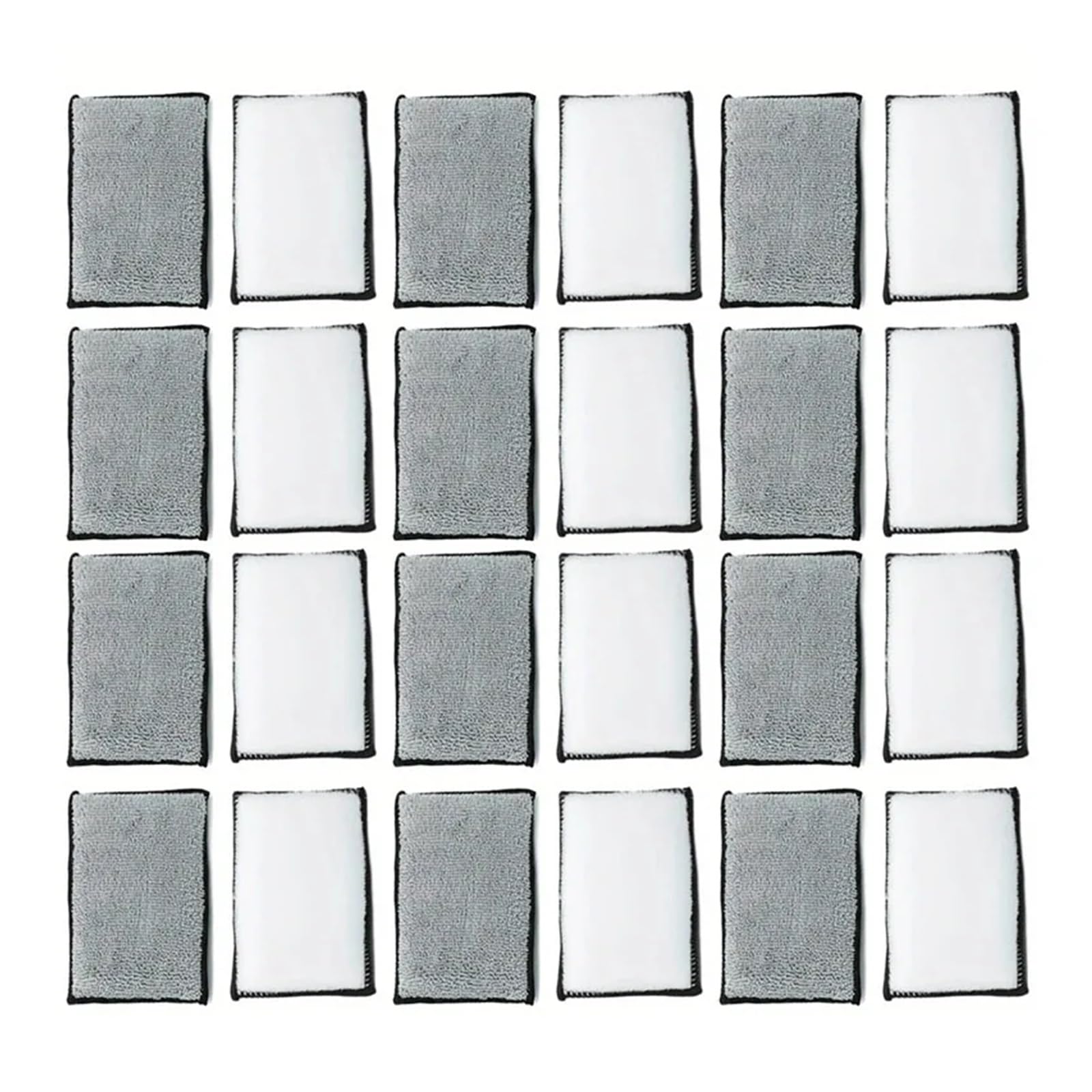 2/24 piezas Esponjas de microfibra suaves doble cara for limpieza cuero coche, toallas for encerar y herramientas detallado automotriz(24pcs)