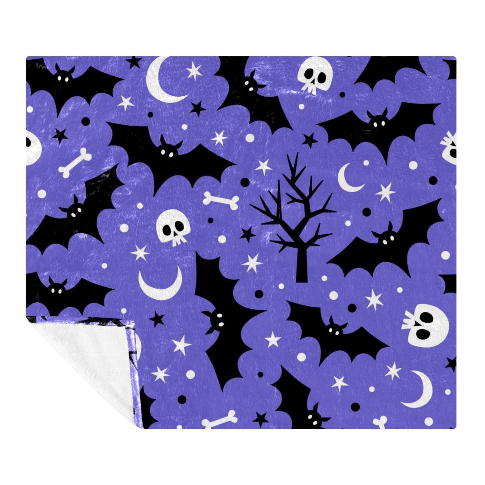 Couverture douce pour enfants motif chauve-souris contre le froid du canapé