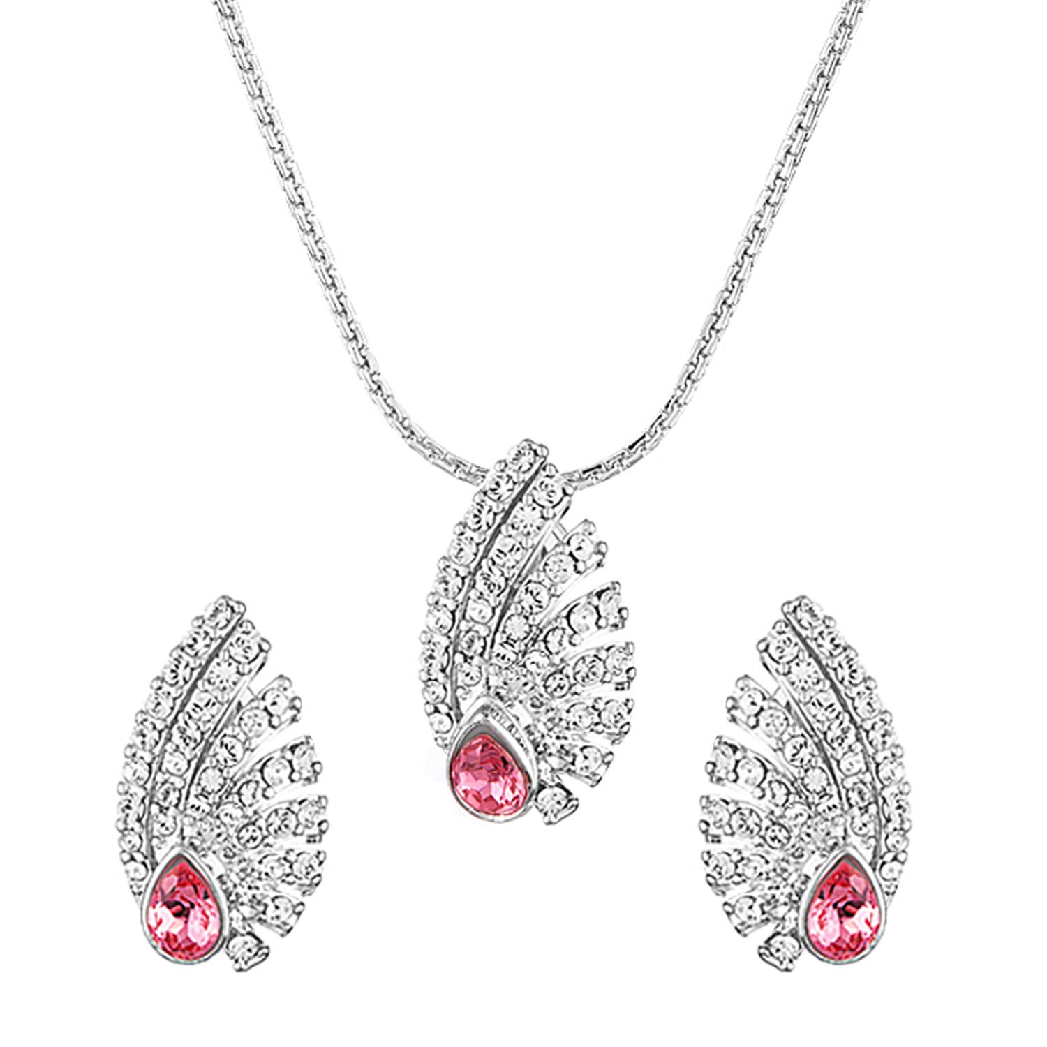 Mahi Pink Shell Rhodium Plated Pendant Set for Women NL1104132R (B010Q7MSOM) Amazon Price History, Amazon Price Tracker