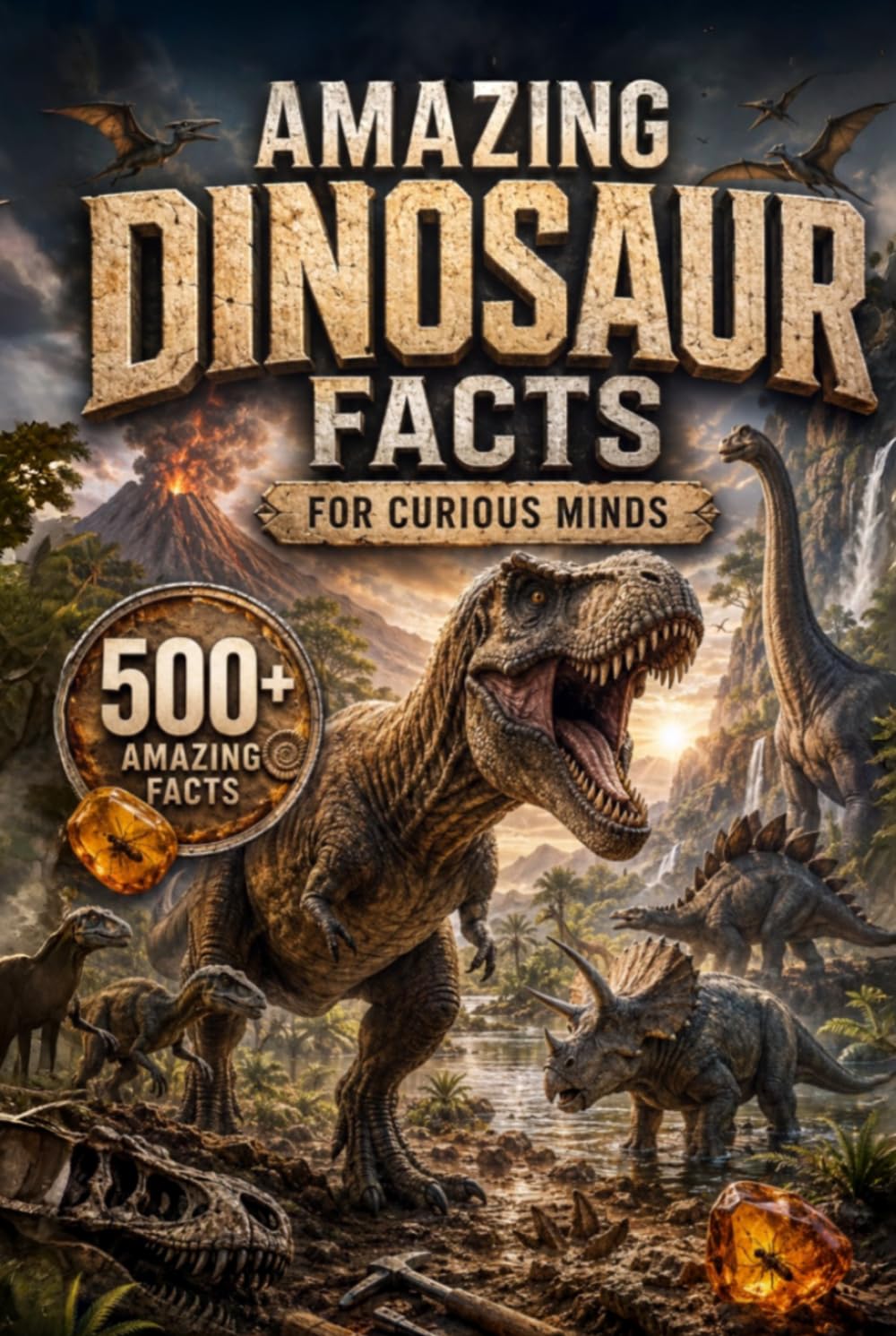 Amazing Dinosaur Facts for Curious Minds: 500 Incredible Dinosaur Facts About Fossils, Prehistoric Life, Evolution, Feathered Dinosaurs, Ancient ... Discoveries (Amazing Facts for Curious Minds)